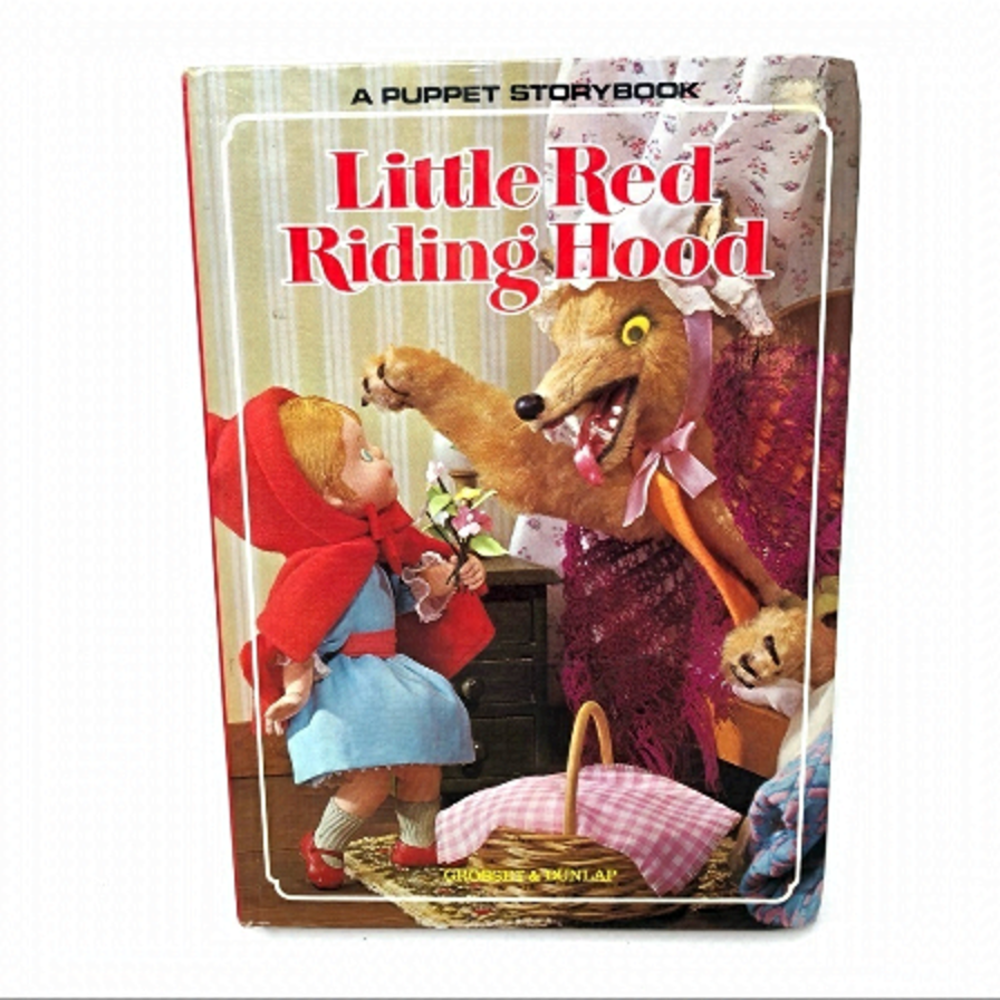 𝅺vintage 1970 Little Red Riding Hood Puppet Kids Children's Hardcover Storybook